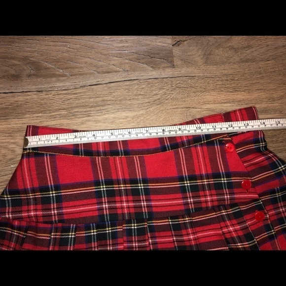 Vintage Plaid Tartan Check Button Up Skirt Scottish Kilt Lightweight 28” - S / M - Picture 5 of 5